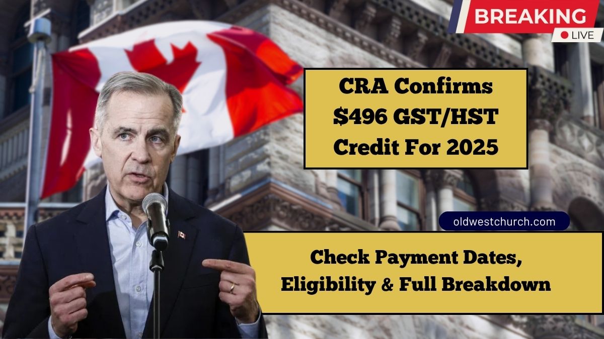 CRA Confirms $496 GST/HST Credit For 2025 – Check Payment Dates, Eligibility & Full Breakdown
